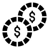 dollar coin vector icon glyph style for Web and Mobile.