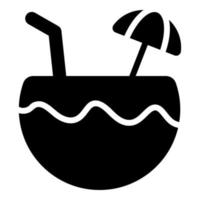 coconut water vector icon glyph style for Web and Mobile.