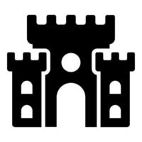 estilo de glifo de icono de vector de castillo de arena para web y móvil.