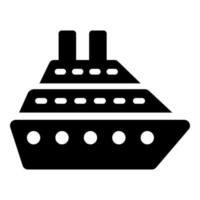 estilo de glifo de icono de vector de barco para web y móvil.