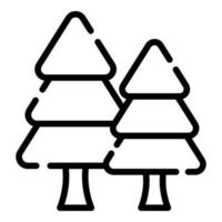 trees vector icon thin line style for Web and Mobile.