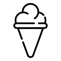 icono de vector de helado estilo de línea delgada para web y móvil.