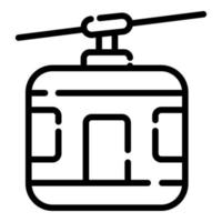 chairlift vector icon thin line style for Web and Mobile.