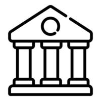 bank vector icon thin line style for Web and Mobile.