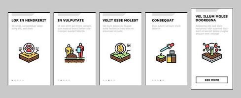 Soil Testing Nature Onboarding Icons Set Vector