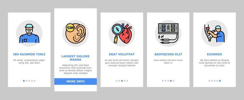 Surgery Medicine Clinic Operation Onboarding Icons Set Vector