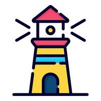 light house vector icon. colored outline style for Web and Mobile.