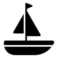 estilo de glifo de icono de vector de barco para web y móvil.