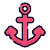 anchor vector icon. colored outline style for Web and Mobile.