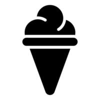 estilo de glifo de icono de vector de helado para web y móvil.