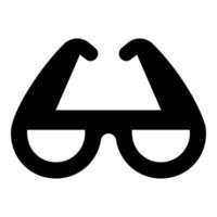 estilo de glifo de icono de vector de gafas para web y móvil.