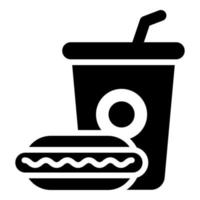 estilo de glifo de icono de vector de comida chatarra para web y móvil.