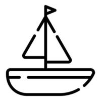 icono de vector de barco estilo de línea delgada para web y móvil.