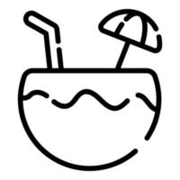 coconut water vector icon thin line style for Web and Mobile.