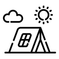 icono de vector de campamento estilo de línea delgada para web y móvil.