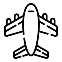 icono de vector de avión estilo de línea delgada para web y móvil.