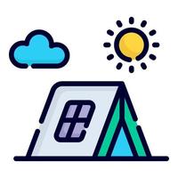 camping tent vector icon. colored outline style for Web and Mobile.