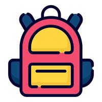backpack vector icon. colored outline style for Web and Mobile.