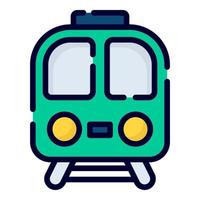 icono de vector de tren. estilo de contorno coloreado para web y móvil.