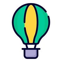 hot air balloon vector icon. colored outline style for Web and Mobile.