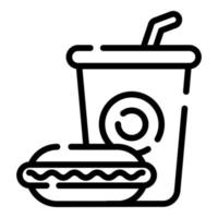 junk food vector icon thin line style for Web and Mobile.