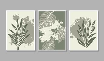 Vintage style foliage wall art template vector