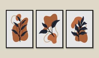 Abstract shape and leaf boho modern minimalist vector