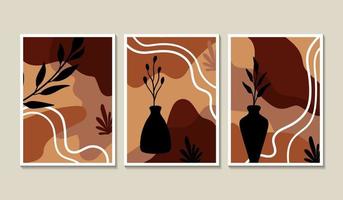 Abstract shape and leaf boho modern vector