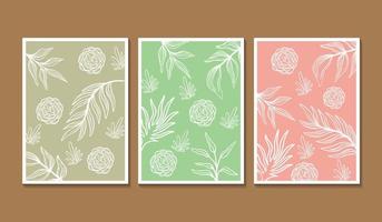 Abstract shape and leaf boho modern minimalist decor vector