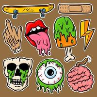 Skateboard Sticker Vector Art, Icons, and Graphics for Free Download