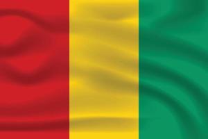 Flag of Guinea. Full page Guinea flying flag. 3D illustration. Country flags. Guinea wavy flag. vector