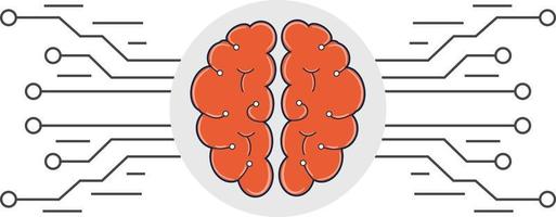 Artificial Intelligence AI Flat Icon Vector Illustration