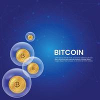 Ilustración de vector de banner bitcoin aislado
