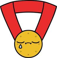 cute cartoon gold medal vector