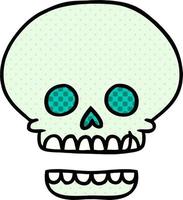 cartoon doodle of a skull head vector