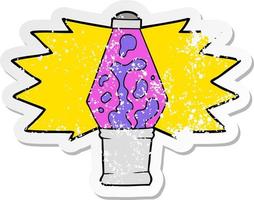 distressed sticker of a cartoon lava lamp vector