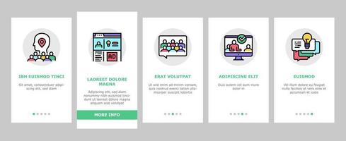 Crowdsourcing Business Onboarding Icons Set Vector