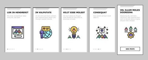 Crowdsourcing Business Onboarding Icons Set Vector