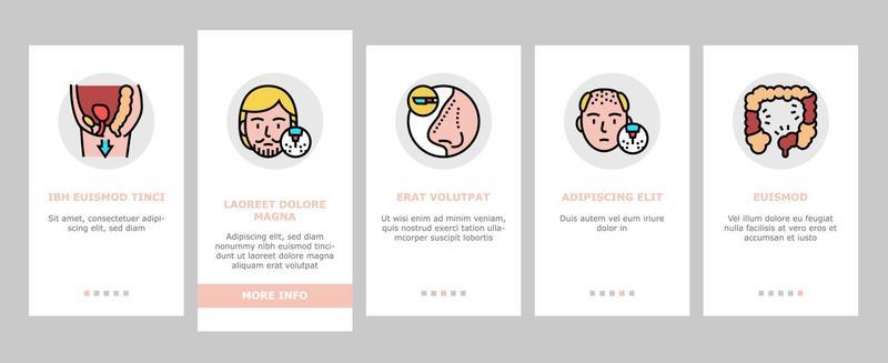 Disease Human Organ Onboarding Icons Set Vector