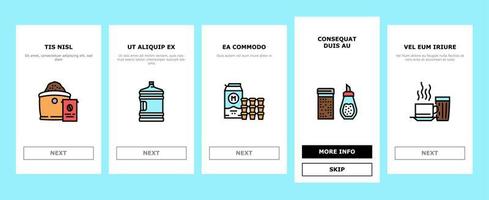 conjunto de iconos de incorporación de equipos de cafetería vector