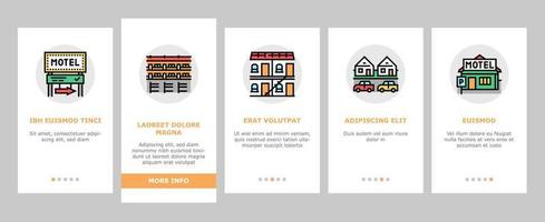 Motel Comfort Service Onboarding Icons Set Vector