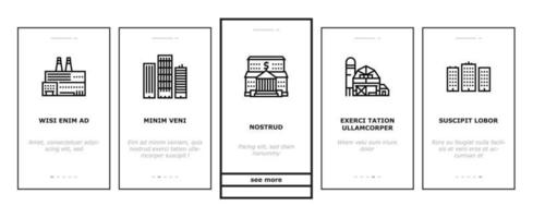 Building Architecture Onboarding Icons Set Vector