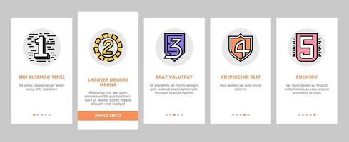 números numeral título onboarding iconos conjunto vector