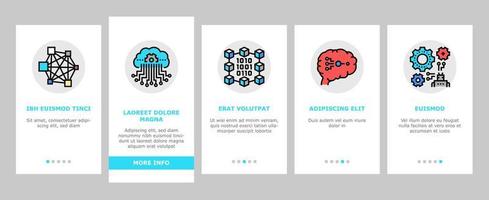 Neural Network And Ai Onboarding Icons Set Vector