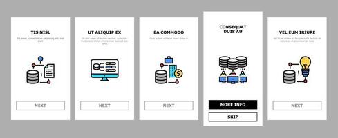 Digital Processing Onboarding Icons Set Vector