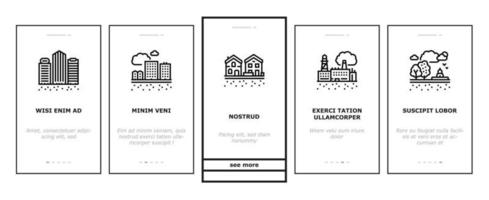 Land Property Business Onboarding Icons Set Vector