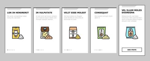 Flour Factory Industry Production Onboarding Icons Set Vector