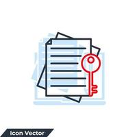 keyword icon logo vector illustration. key and document symbol template for graphic and web design collection