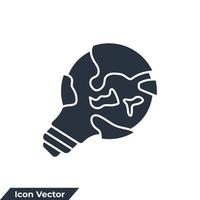 global solution icon logo vector illustration. light bulb and globe symbol template for graphic and web design collection