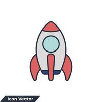 Rocket icon logo vector illustration. startup symbol template for graphic and web design collection